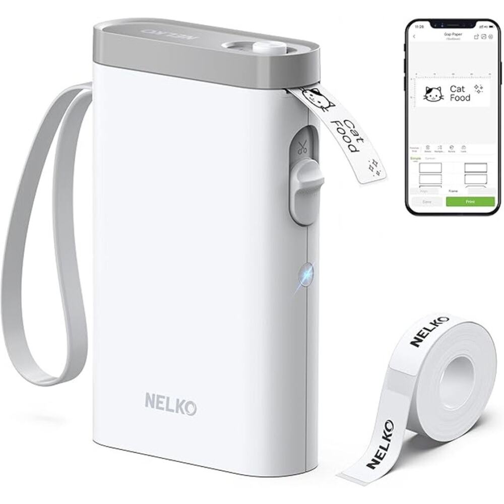Label Maker Machine with Tape P21 Bluetooth Label Printer, Wireless Mini  White